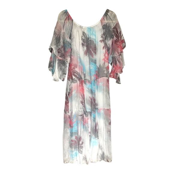 Anna Milani silk blend Made in Italy maxi dress off shoulder or on sz L NWT - Picture 3 of 11